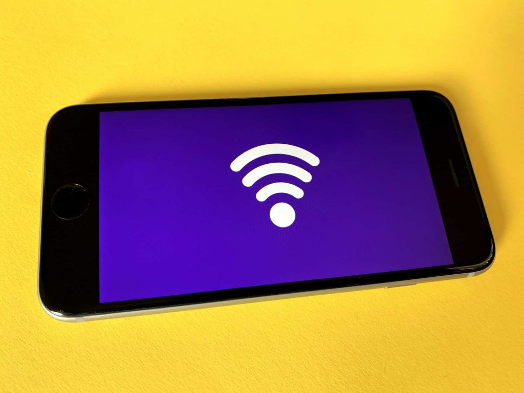 Wifi symbol on a mobile phone