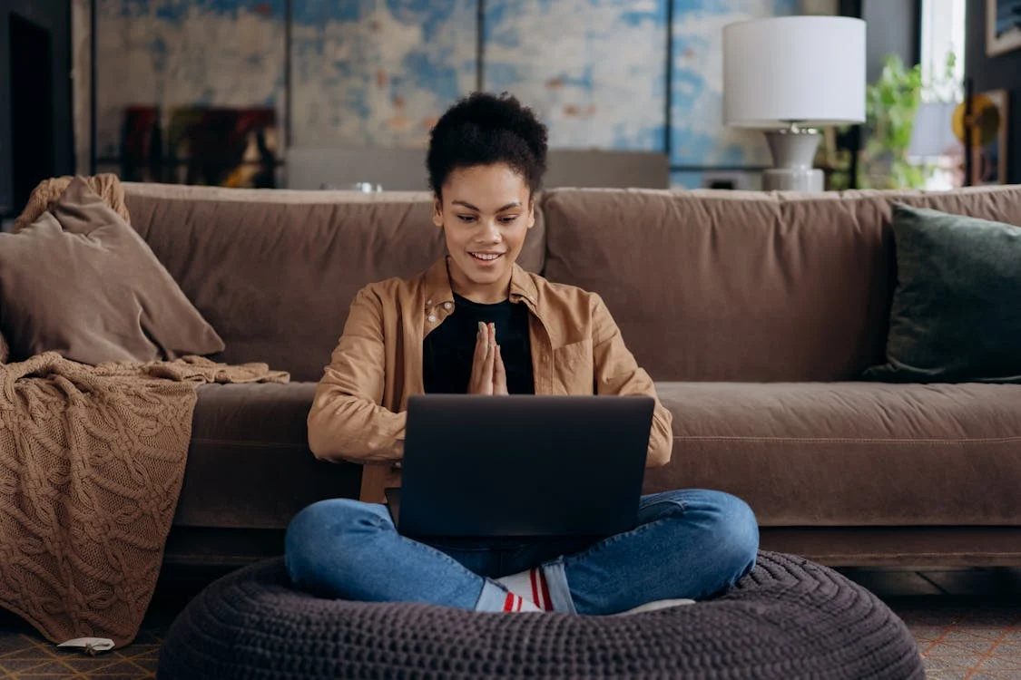 Woman using laptop